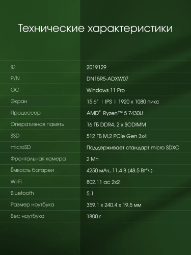 Ноутбук Digma DN15R5-ADXW07 фото 20