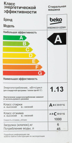 Стиральная машина Beko WSDN63512ZSW фото 17