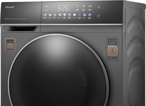 Стиральная машина Weissgauff WM 62210 Direct Drive Touch Inverter Steam Grey фото 9