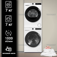 Узкий комплект стиральная и сушильная машина Candy NOVA Slim 7