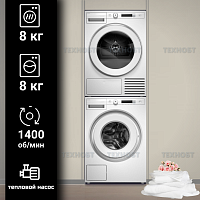 Комплект стиральной и сушильной машины Asko W1084W + T108HW