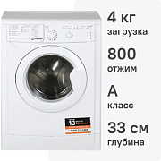 Indesit 32 см: Узкая и экономичная стиралка с Eco Time 